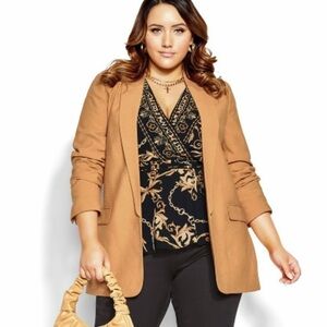 NEW City Chic Bronze Essence Longline Women’s Jacket Blazer Sz 24